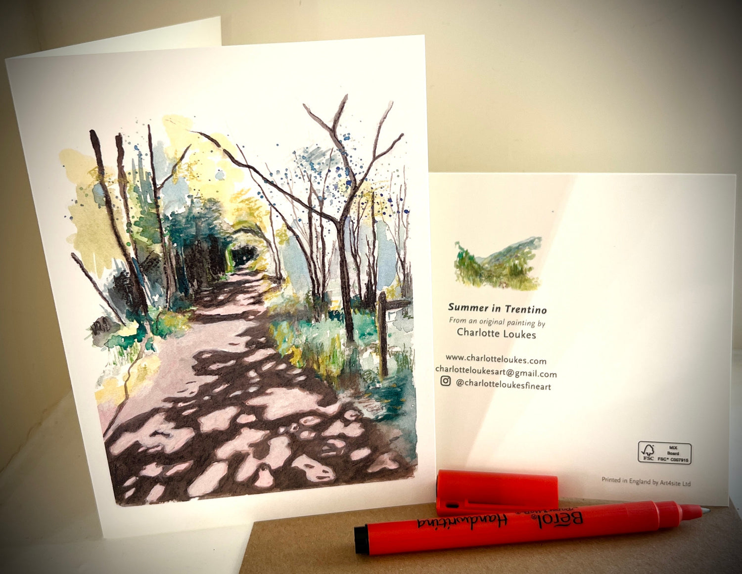 greetings cards created from original paintings by Charlotte Loukes
